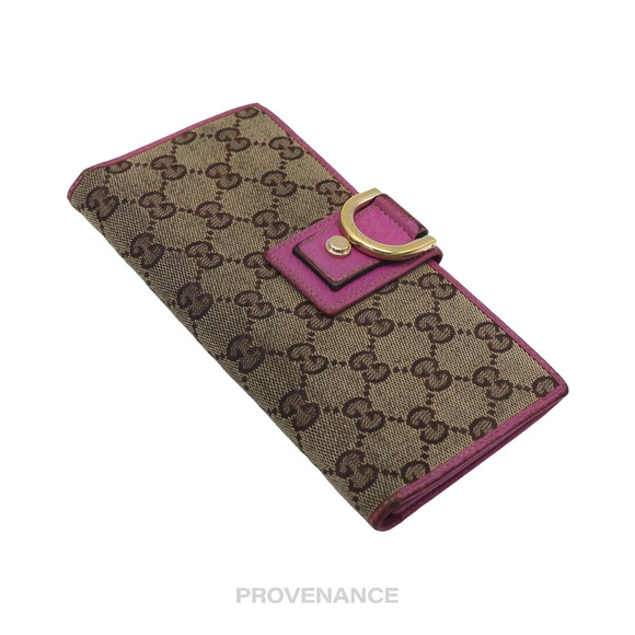🔴 Gucci GG Canvas Long Wallet - Fuchsia - Picture 4 of 10